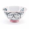 Japanese ceramic rice bowl, MANEKINEKO, cat