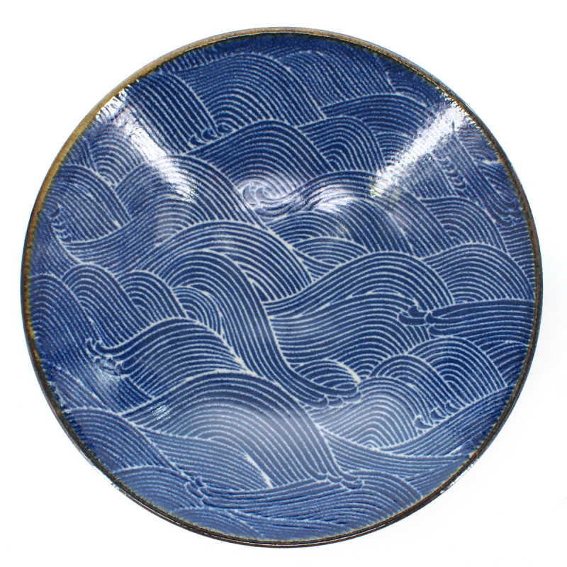 Japanese blue nami seigaiha bowl