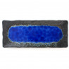 rectangular plate sanma black with blue bottom SHINKAI
