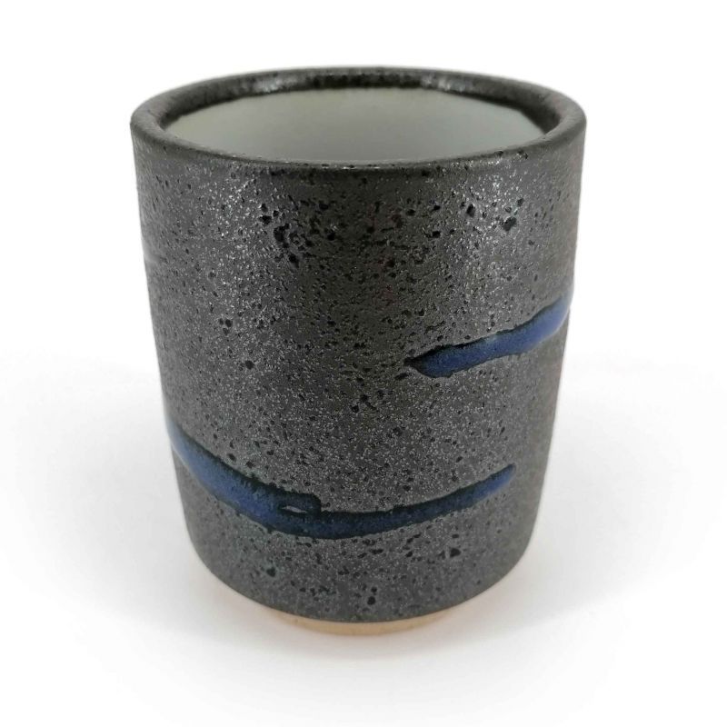 Tazza da tè in ceramica giapponese, linea marrone e blu - RAIN