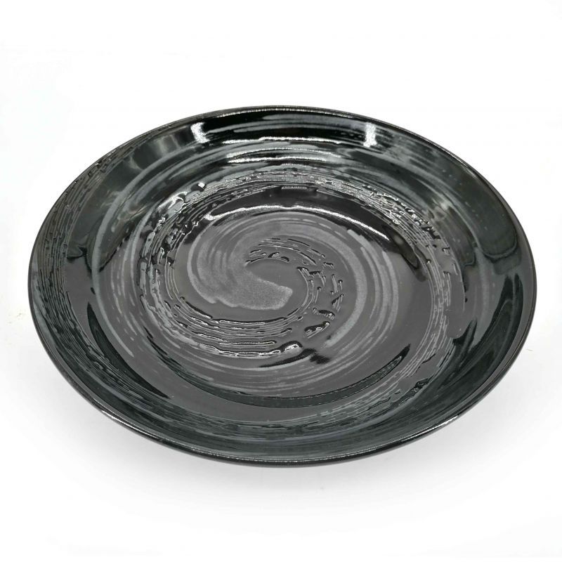 Piatto in ceramica giapponese modelli UZUMAKI - Nero
