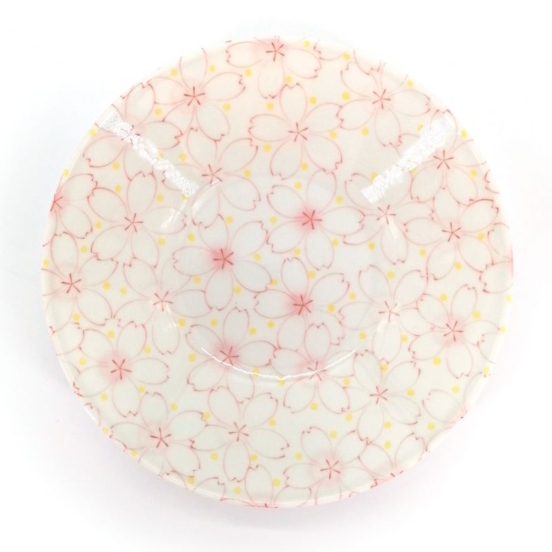 Tazón de ramen japonés blanco y rosa de cerámico Ø22cm SAKURA flores