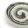Japanische Keramikplatte Wellenmuster UZUMAKI - Braun