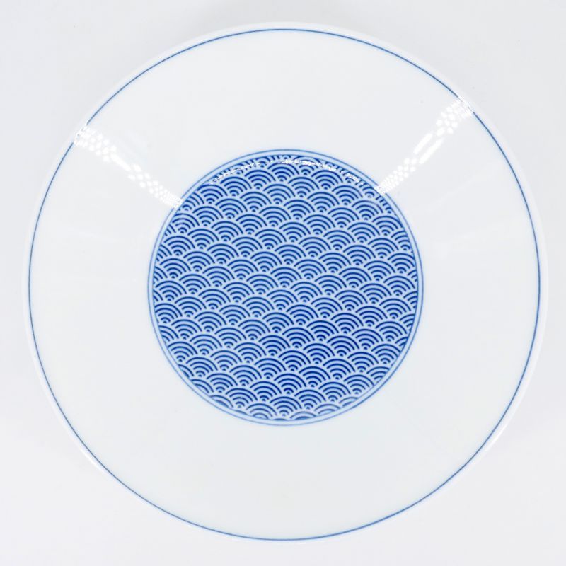 Ciotola di ramen giapponese blu di ceramica Ø22cm SEIGAIHA onde