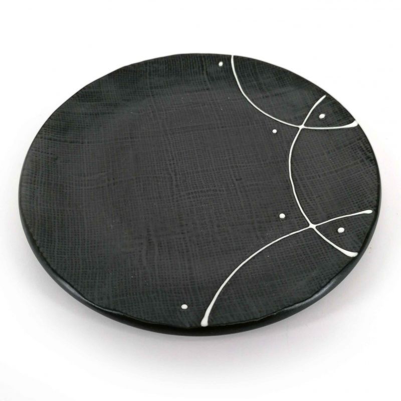 Small Japanese plate in minimalist black ceramic - MINIMARISUTO