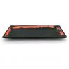 Japanese rectangular plate in black ceramic with red brush - MIGAKIMASU