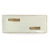 Japanese rectangular plate in white and brown ceramic - TOKUCHO