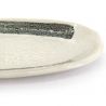 Japanese ceramic plate, long and oval, beige and gray - MIGAKIMASU