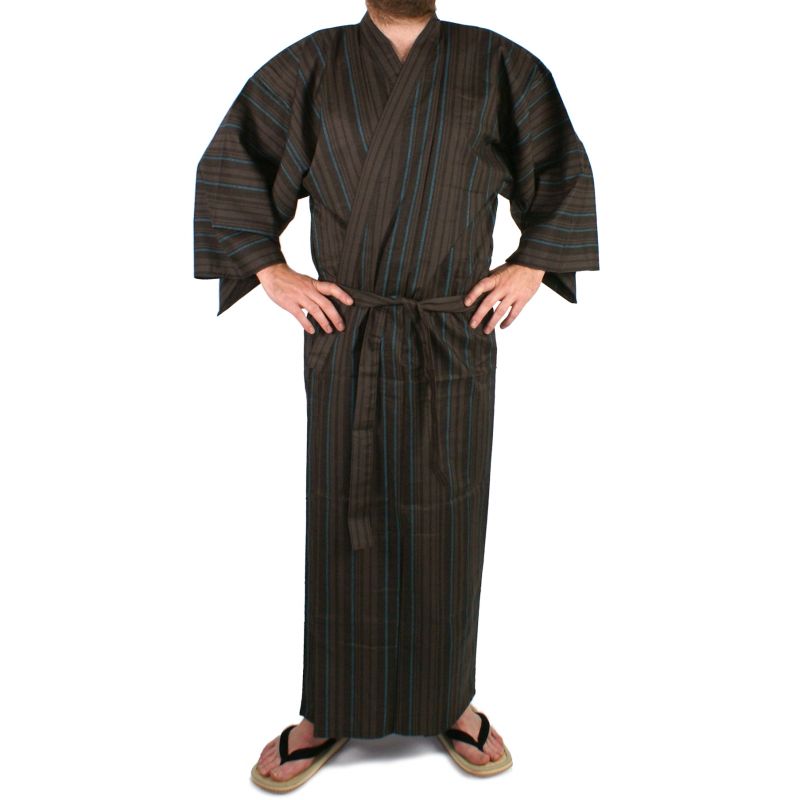 Yukata japonais en coton pour homme TATESHIMA