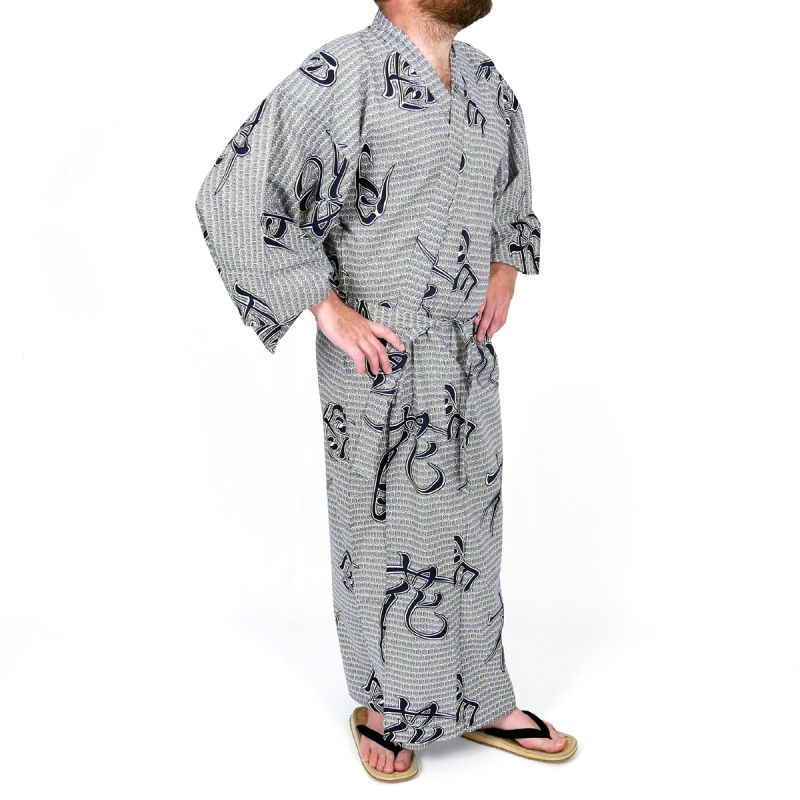 Kimono Yukata da uomo giapponese blu , SETSUGETSUKA, blu