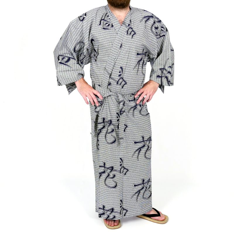 Blue Japanese yukata cotton Men Setsugetsuka