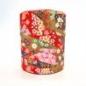 Japanese red tea box made of washi paper, YUZEN RIBON, 150 g