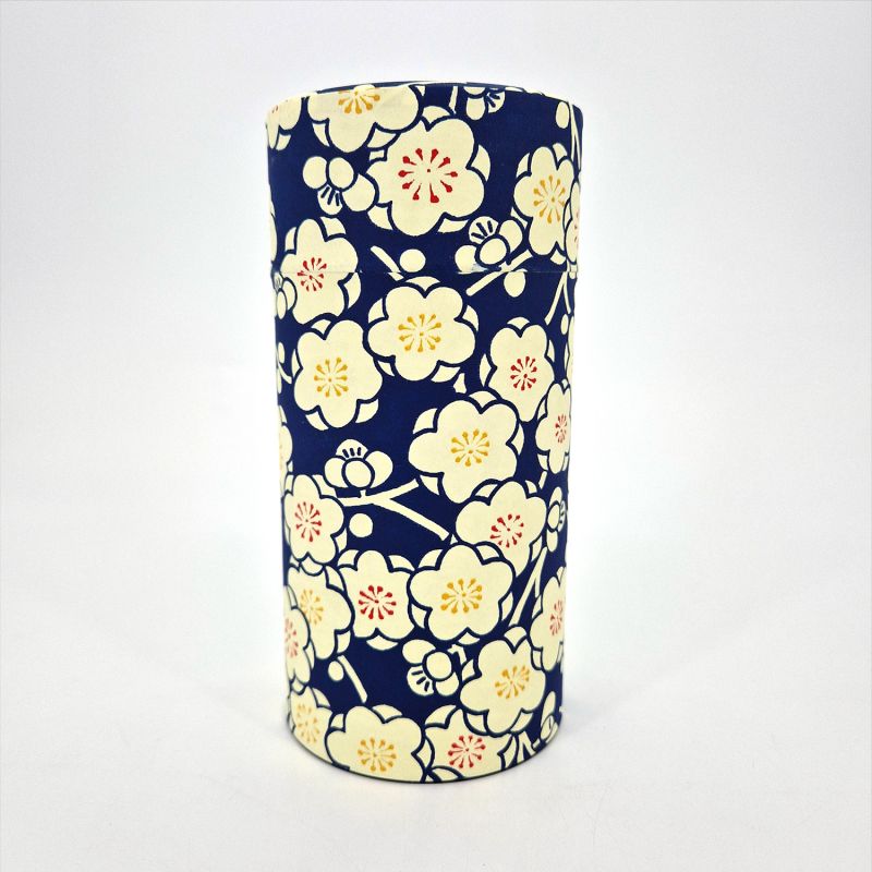 boîtes à thé japonaise bleu recouvertes de papier washi, UMEROMAN, 200 g