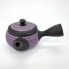 Théière kyusu japonaise Tokoname en terre noir et violet, 250cc