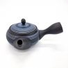 Japanese kyusu teapot tokoname blue stripes, , 260 cc