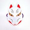 Máscara tradicional japonesa de zorro, KITSUNE, blanco