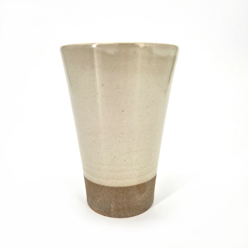 Japanese ceramic mazagran, beige - BEJU