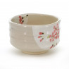 tea bowl with pink flower patterns white SAKURA HANGETSU