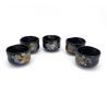 Set of 5 Hannari Japanese ceramic tea bowls - The four seasons of Japan - NIHON NO SHIKI