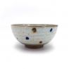 Ciotola di riso in ceramica giapponese, punti marroni e blu, POINTO