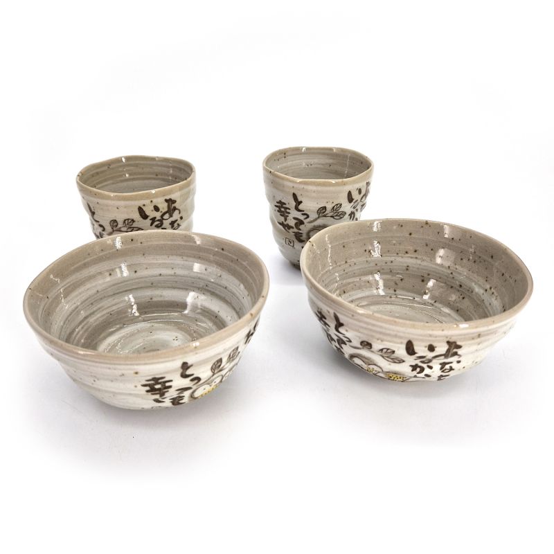 Set duo di tazze e ciotole in ceramica giapponese - FUKUKURO