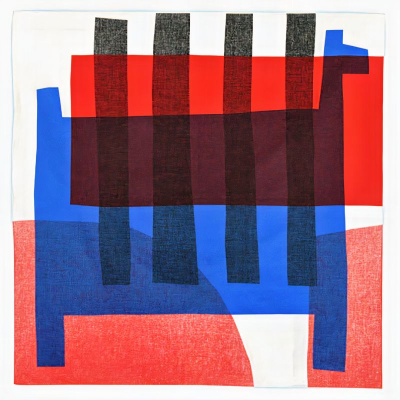 Furoshiki de algodón japonés, MASARU SUZUKI, azul, STRIPE HORSE 100 x 100 cm