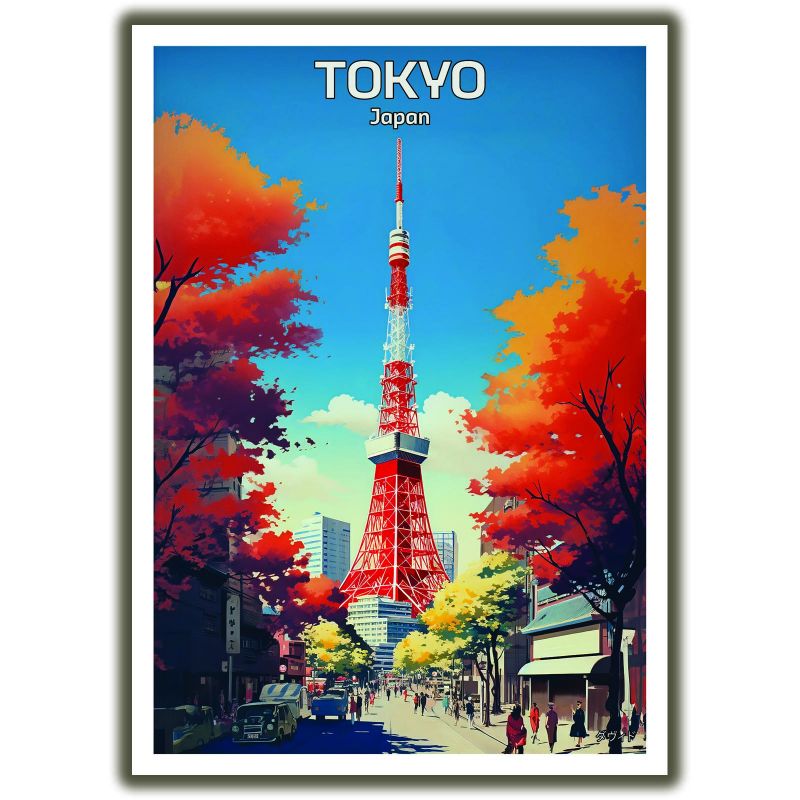 Poster / illustrazione giapponese "TOKYO" Torre di Tokio, by ダヴィッド