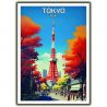 Poster / illustrazione giapponese "TOKYO" Torre di Tokio, by ダヴィッド