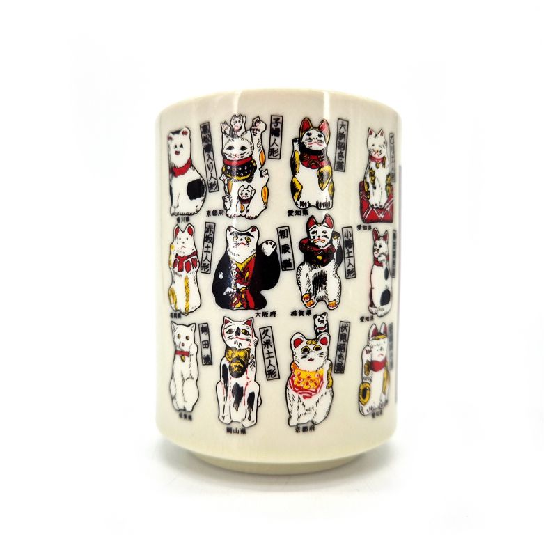 taza de té tradicional japonesa con diseños MANEKINEKO