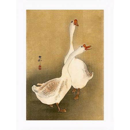 Estampe japonaise, Deux oies, OHARA KOSON