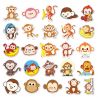 Lot de 50 autocollants japonais,Stickers Kawaii Singe- SARU