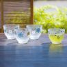 Set mit 4 japanischen Sake-Gläsern, BLUE SHIKI