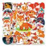 Lote de 50 pegatinas japonesas, Kawaii Fox Stickers-KITSUNE