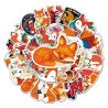 Lot de 50 autocollants japonais,Stickers Kawaii Renards-KITSUNE