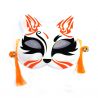 Japanese white cat half mask, orange pattern, Orenji-iro no patān