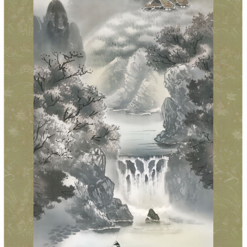 Kakemono Kakejiku cascada japonesa - KASUKEDO