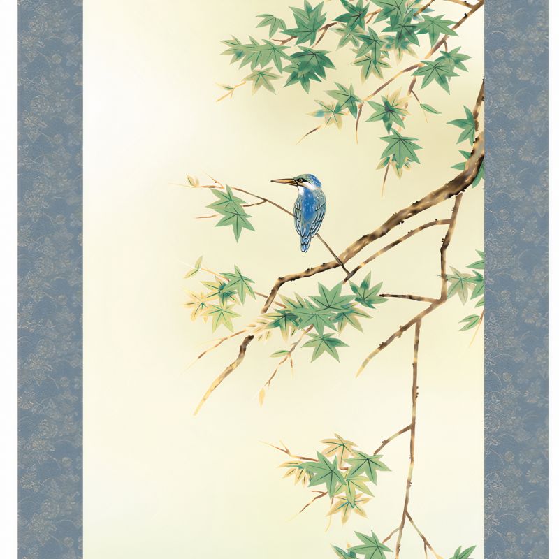 Japanischer Eisvogel kakemono kakejiku - KAWASEMI