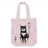 100% cotton tote bag Shiba dog and Sakura flowers - SAKURA NO HANA