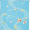 Furoshiki japonais motif Pluviers avec vague bleue , CHIDORI