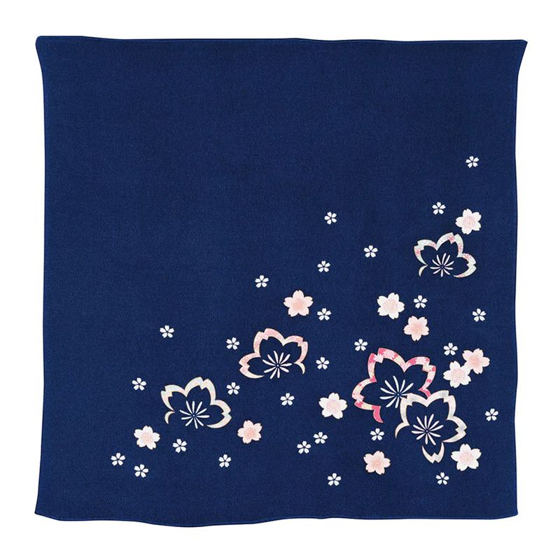 Furoshiki japonais sakura bleu marine ,SAKURA NO HANA