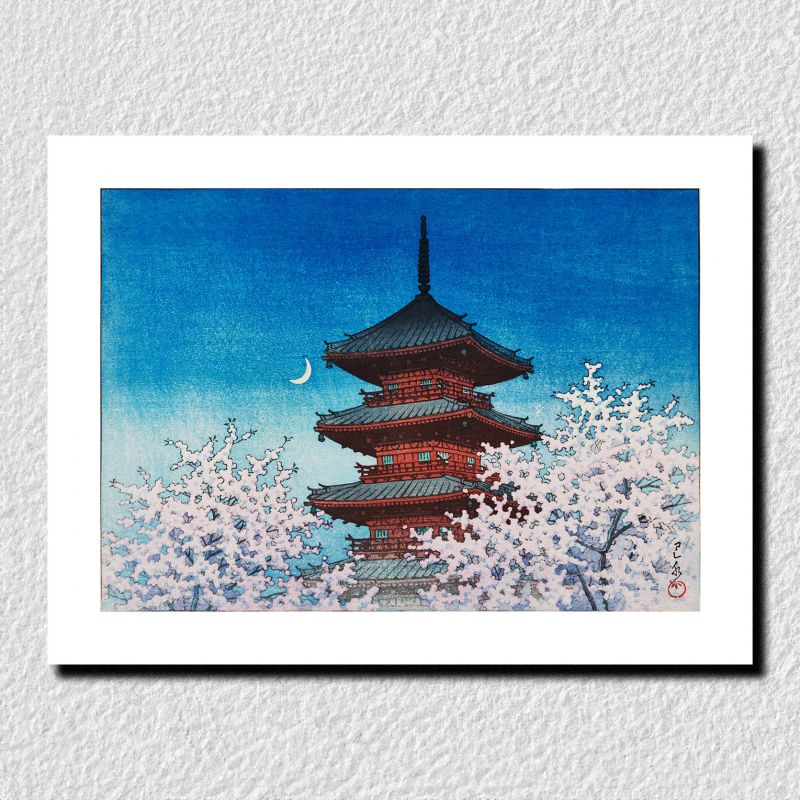 print reproduction of Kawase Hasui, Spring dusk at Tosho Shrine, Ueno, Haru no yo, Ueno Toshogu