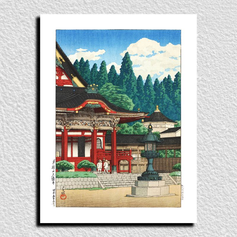 print reproduction of Kawase Hasui, Kuon Temple at Minobu Mountain, Minobusan Kuonji