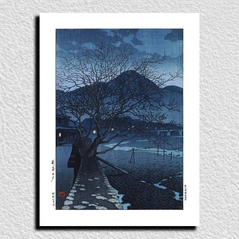 print reproduction of Kawase Hasui, Evening in Beppu