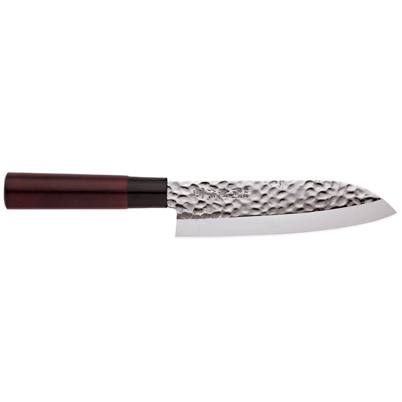 Cuchillo de cocina japonés martillado para todo tipo de alimentos, SANTOKU, 16,5cm