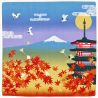 Furoshiki japonés para envolver Bento, hojas de otoño Pagoda de cinco pisos Monte Fuji