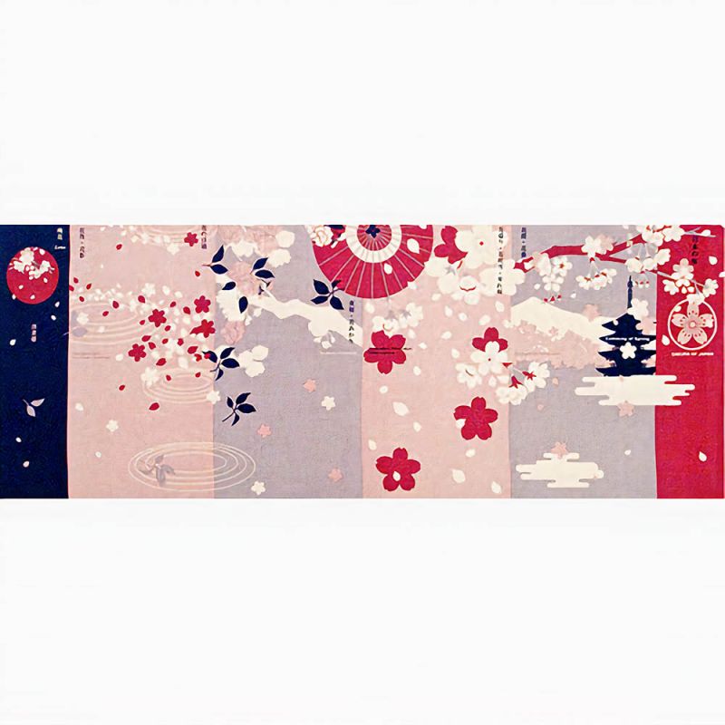 Cotton towel, TENUGUI, Sakura Flowers, SAKURA NO HANA