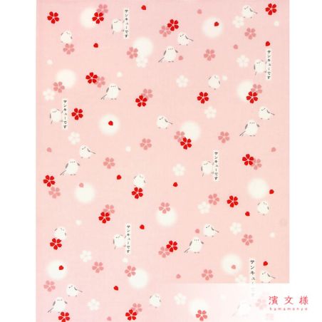 Mouchoir japonais en coton, motif oiseaux, TORI