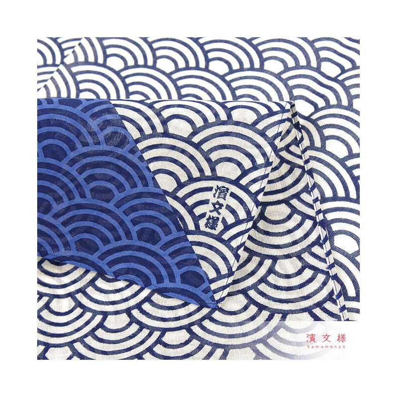 Mouchoir japonais en coton motif vagues, SEIGAIHA 