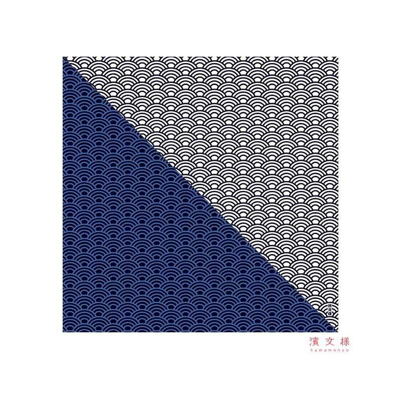 Japanese cotton handkerchief with wave pattern, SEIGAIHA