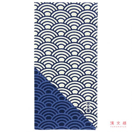 Japanese cotton handkerchief with wave pattern, SEIGAIHA